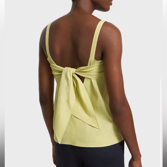 NWT Theory tie back top in key lime green - Picture 2 of 11